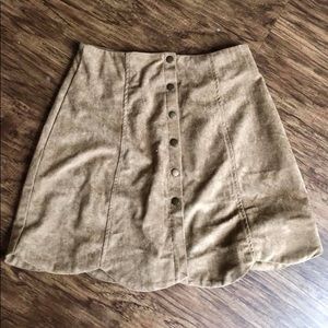 Suede button Skirt